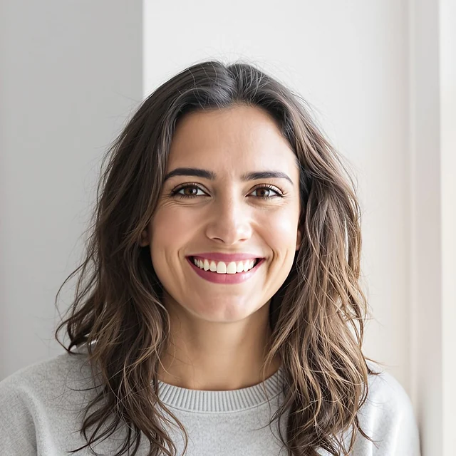 Paciente sorridente em casa